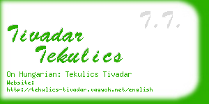 tivadar tekulics business card